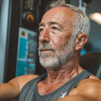 Щаслива літня пара після тренування